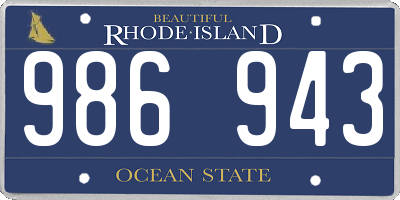 RI license plate 986943