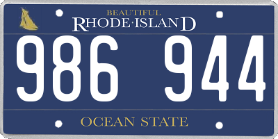 RI license plate 986944