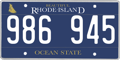 RI license plate 986945