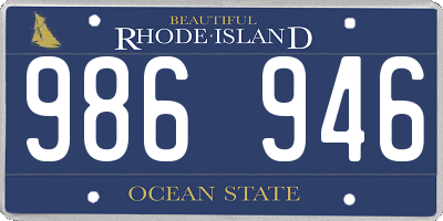 RI license plate 986946