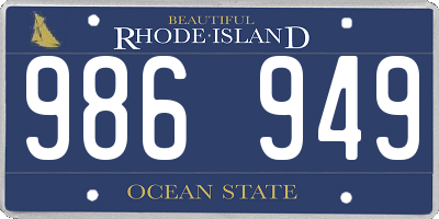 RI license plate 986949