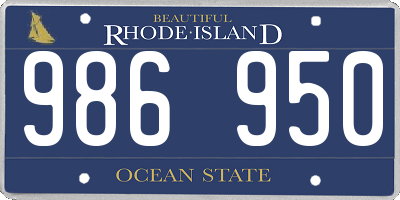 RI license plate 986950