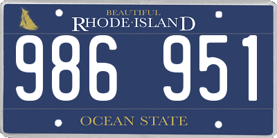 RI license plate 986951