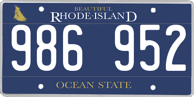 RI license plate 986952