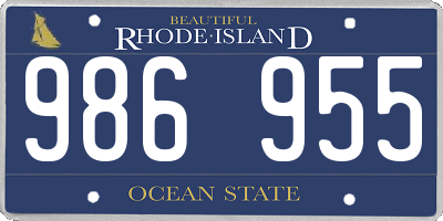 RI license plate 986955