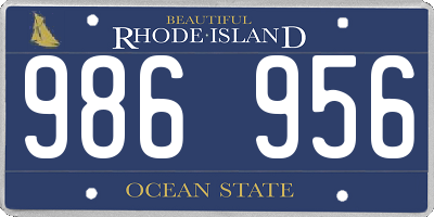 RI license plate 986956