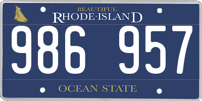 RI license plate 986957