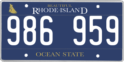 RI license plate 986959