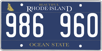 RI license plate 986960