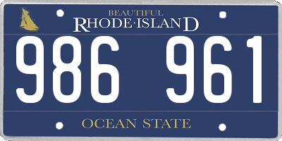 RI license plate 986961