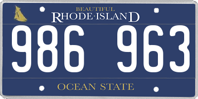 RI license plate 986963