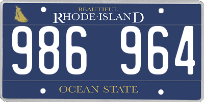 RI license plate 986964