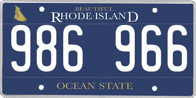 RI license plate 986966