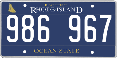 RI license plate 986967