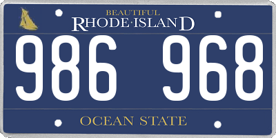 RI license plate 986968