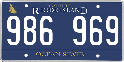 RI license plate 986969