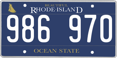 RI license plate 986970