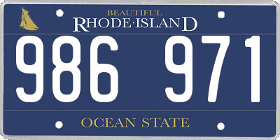 RI license plate 986971