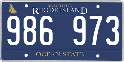 RI license plate 986973