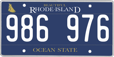 RI license plate 986976