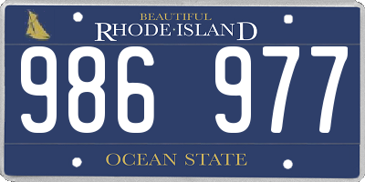 RI license plate 986977