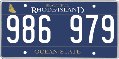 RI license plate 986979