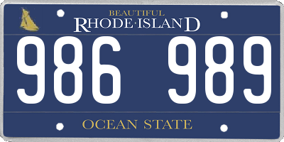 RI license plate 986989