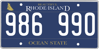 RI license plate 986990