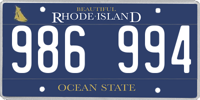 RI license plate 986994