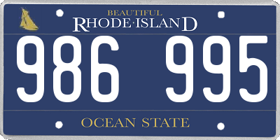 RI license plate 986995