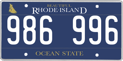 RI license plate 986996