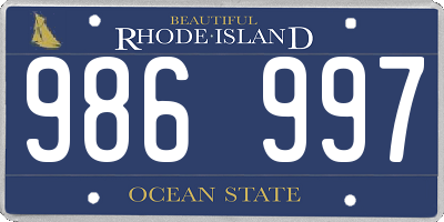 RI license plate 986997