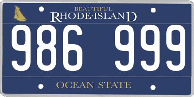 RI license plate 986999