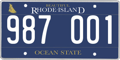RI license plate 987001