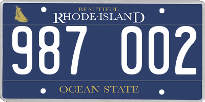 RI license plate 987002