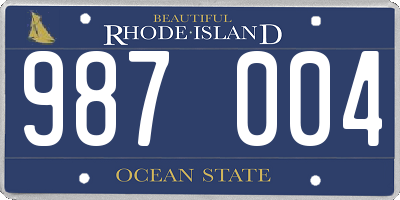 RI license plate 987004