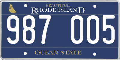 RI license plate 987005