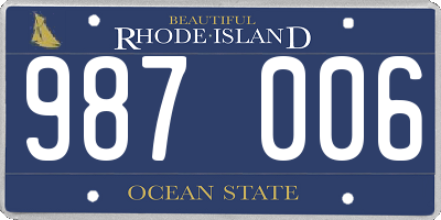 RI license plate 987006