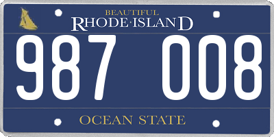 RI license plate 987008