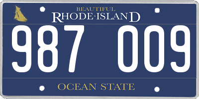 RI license plate 987009