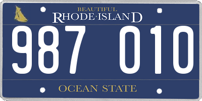 RI license plate 987010