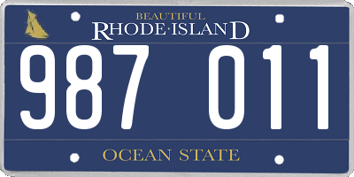 RI license plate 987011