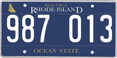 RI license plate 987013