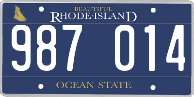 RI license plate 987014