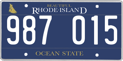 RI license plate 987015