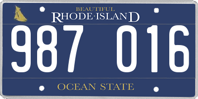 RI license plate 987016