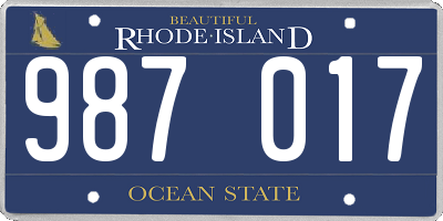 RI license plate 987017