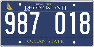 RI license plate 987018