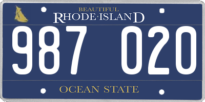 RI license plate 987020