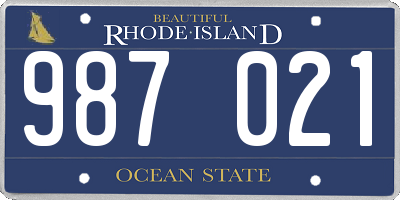 RI license plate 987021